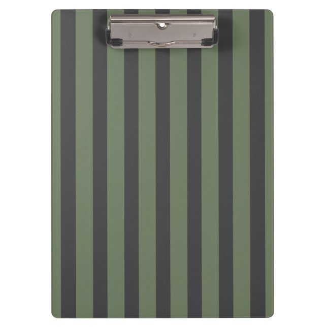 Porte-bloc Vert olive rayé moderne coché (Devant)