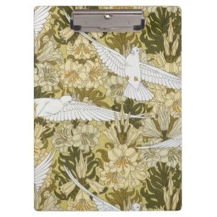 Porte-bloc Vert sauge vintage motif floral Dove & Lily