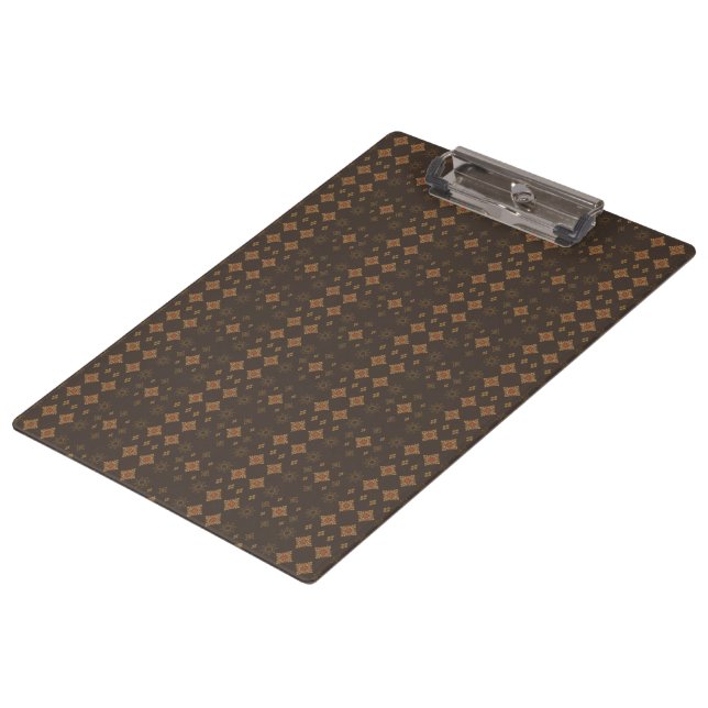 Porte-bloc Vibrations Rétro Marron et Or (Incliné)
