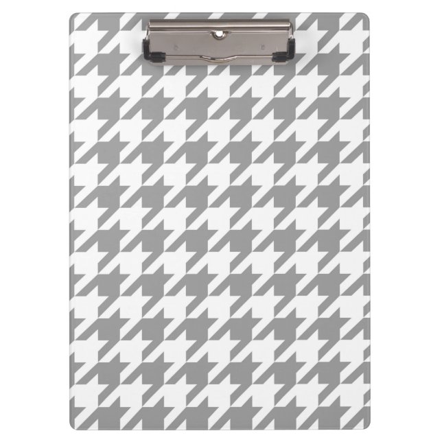 Porte-bloc Vichy à carreaux blanc et gris cendré (Devant)