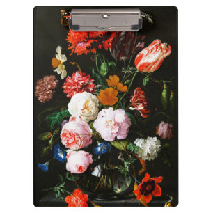 Porte-bloc Vie morte avec des fleurs dans un Vase de verre cl
