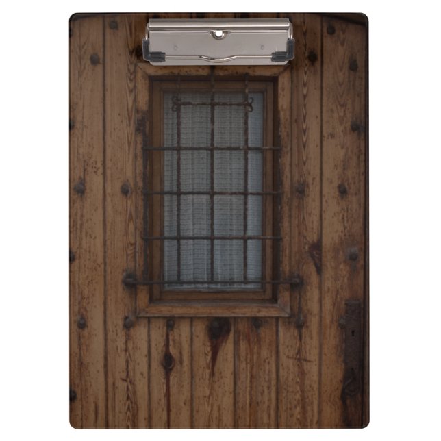 Porte-bloc Vieille porte Brown en bois noué (Devant)