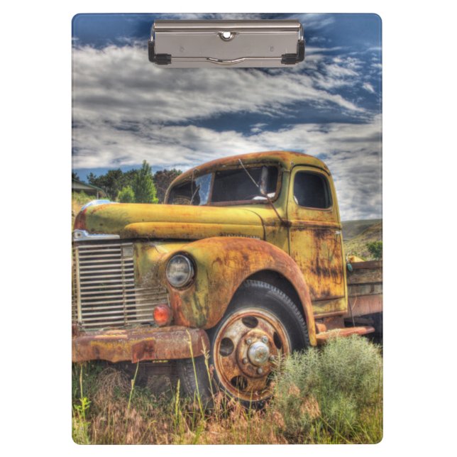 Porte-bloc Vieux camion abandonné dans un champ (Devant)