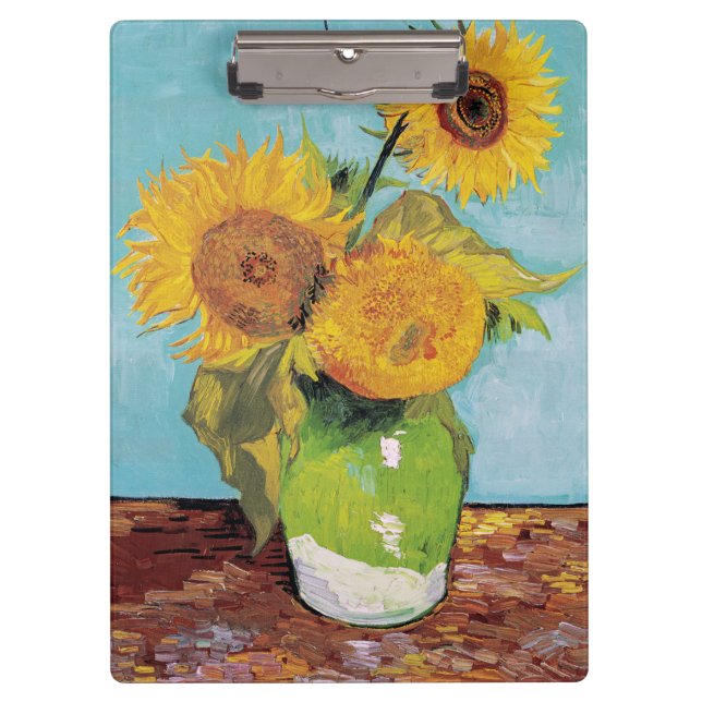 Porte-bloc Vincent Van Gogh - Trois tournesols dans un vase (Devant)