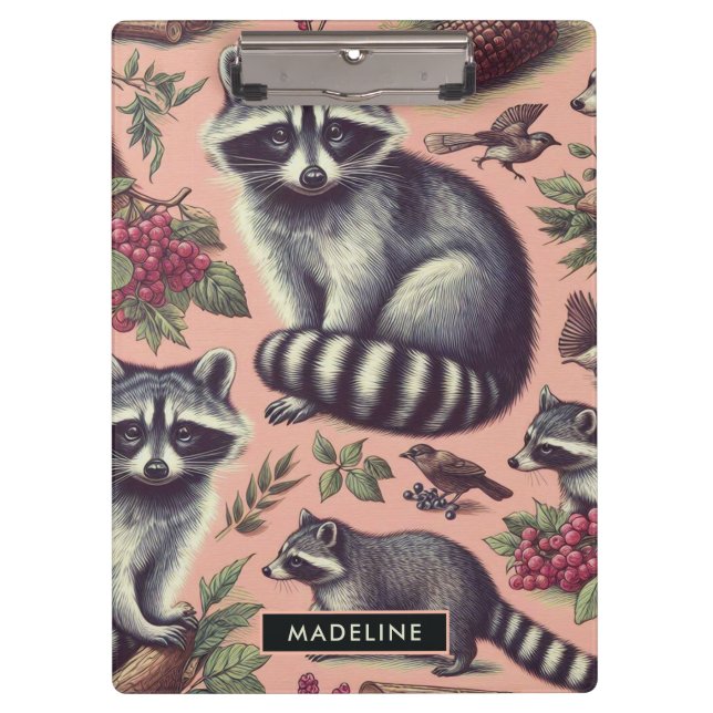 Porte-bloc Vintage Cute Racoon (Devant)