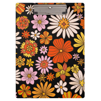 Porte-bloc Vintage Floral Burst – Colorful Retro Flower