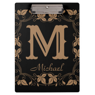 Porte-bloc Vintage Floral Personnalisé Nom Monogramme