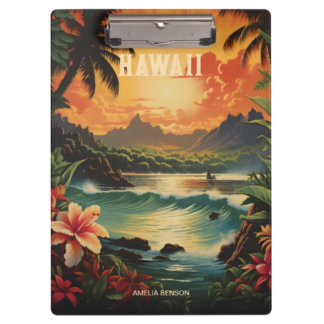 Porte-bloc Vintage Hawaii Tropical Beach Travel (Devant)