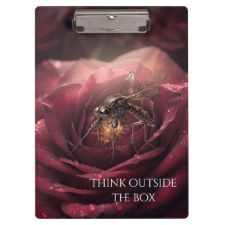 Porte-bloc vintage insecte steampunk rose