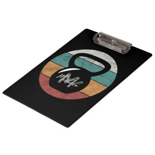 Porte-bloc Vintage kettlebell personnalisé nom monographique 