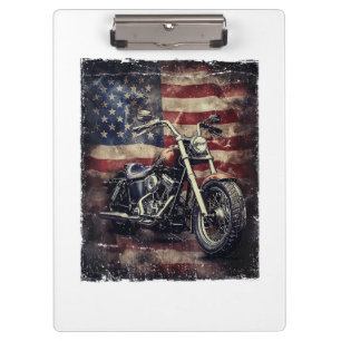 Porte-bloc Vintage Motorcycle USA Drapeau Retro Biker América