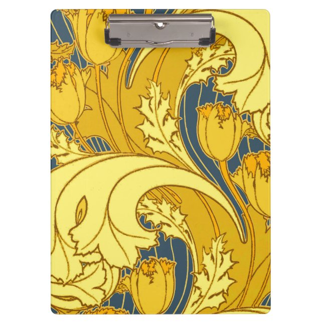 Porte-bloc Vintage Tulip Blue Gold Motif (Devant)