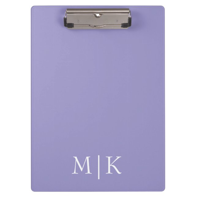 Porte-bloc Violet et Blanc | Monogramme Moderne (Devant)