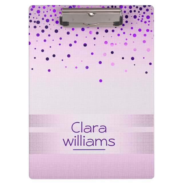Porte-bloc Violet Parties scintillant Faux Sparkle Confetti M (Devant)