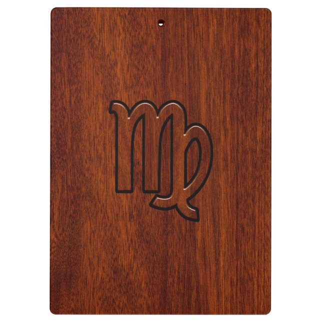 Porte-bloc Virgo Zodiac en bois de mahogany (Dos)