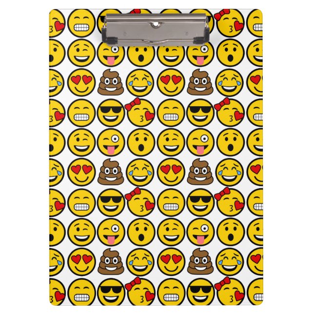 Porte-bloc Visages d'émotion de motif d'Emoji d'amusement (Devant)