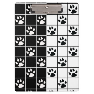 Porte-bloc Vitre blanche noire Cute Paw Plaid