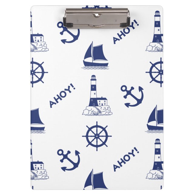 Porte-bloc Voile Illustration Lg Motif bleu marine (Devant)