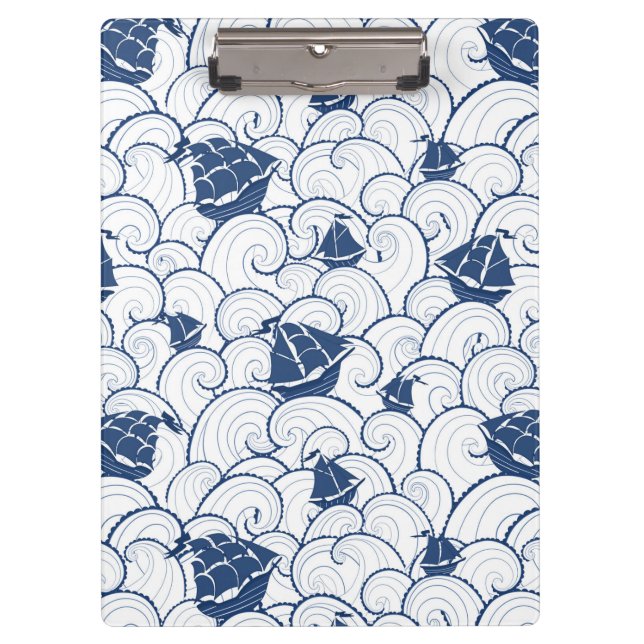 Porte-bloc Voiliers sur le motif de mer (Devant)