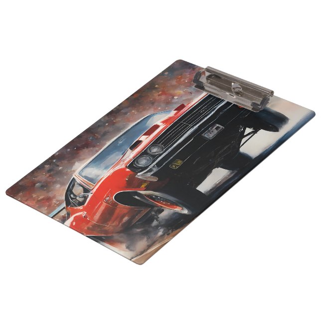 Porte-bloc Voiture de muscle rétro rouge (Incliné)