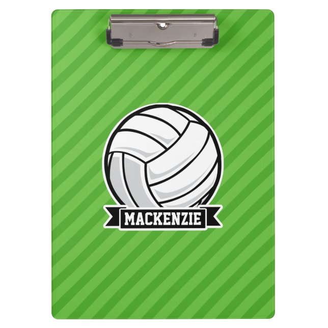 Porte-bloc Volley-ball sur Green Stripes (Devant)