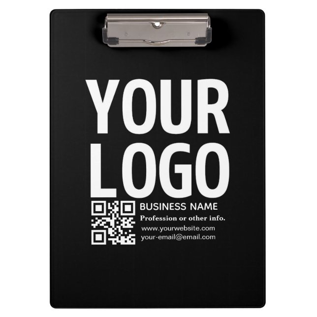 Porte-bloc Votre logo avec code QR et texte modifiables  (Devant)