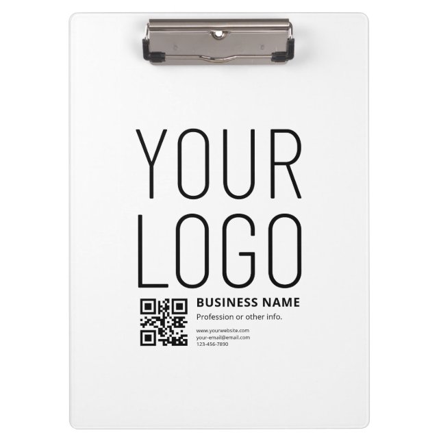 Porte-bloc Votre logo avec QR code et texte modifiables (Devant)