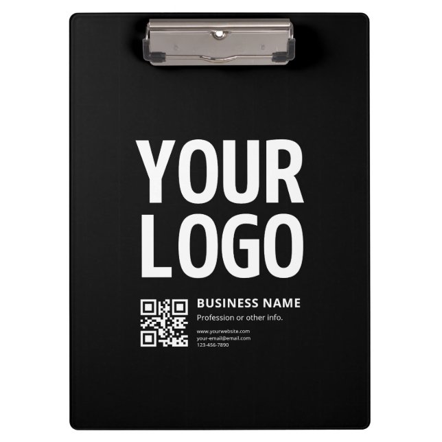 Porte-bloc Votre logo avec QR code et texte modifiables (Devant)