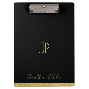 Porte-bloc Votre nom personnalisé texte or monogramme personn