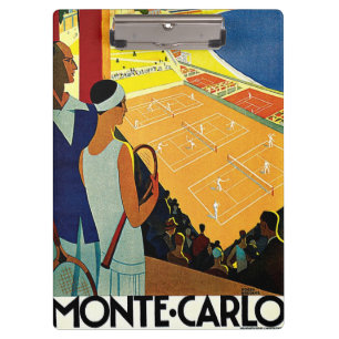 Porte-bloc Voyage Vintage, Tennis, Sports, Monte-Carlo Monaco