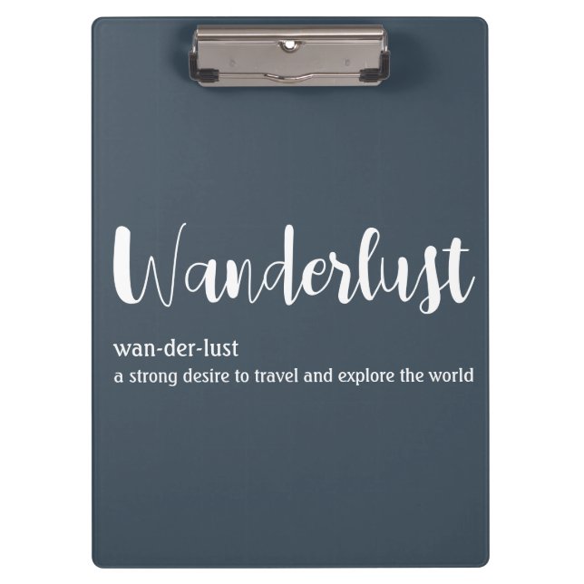 Porte-bloc Wanderlust définition blanc gris bleu couleur (Devant)