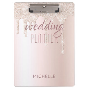 Porte-bloc Wedding planner Chic Girly Pink Nom de la Parties