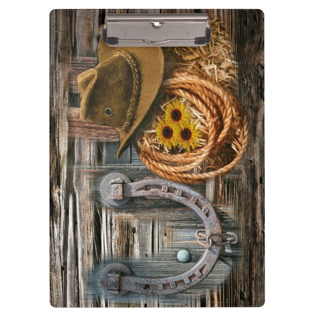 Porte-bloc Western Horseshoe Cowboy Hat Lasso (Devant)