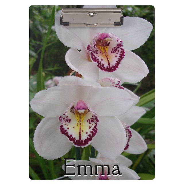 Porte-bloc White Orchids Beautiful Tropical Flowers (Devant)