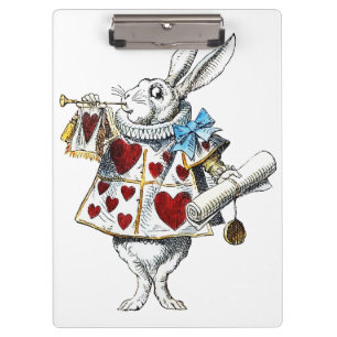 Porte-bloc White Rabbit Alice Wonderland Hearts