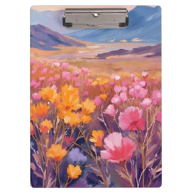Porte-bloc Wildflower Field | Floral Landscape Painting (Devant)