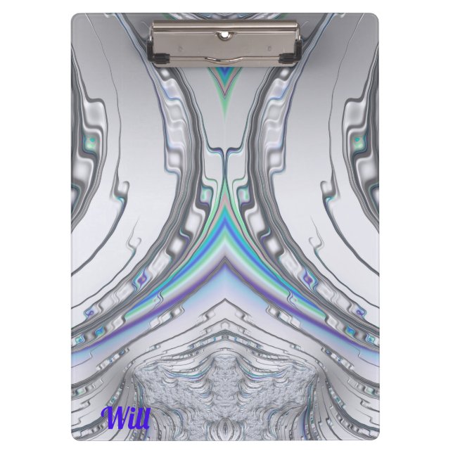 Porte-bloc WILL ~ Argent gris bleu vert design original (Devant)