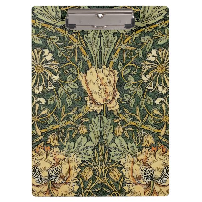 Porte-bloc William Morris Honeysuckle Vert Floral (Devant)