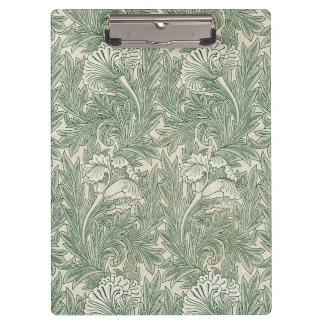 Porte-bloc William Morris tulip fond textile vert (Devant)