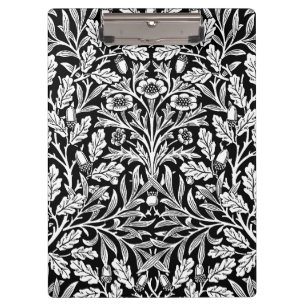 Porte-bloc William Morris Vintage motif chêne noir et blanc