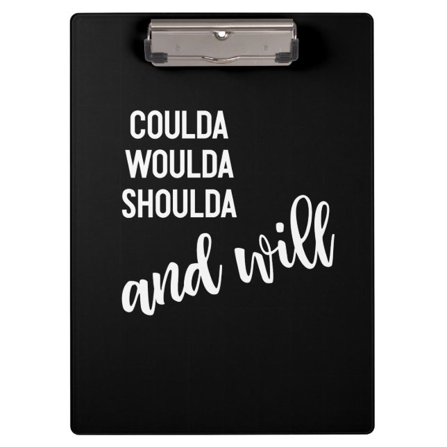 Porte-bloc Woulda pourrait-il être Shoulda et ne veut pas de  (Devant)