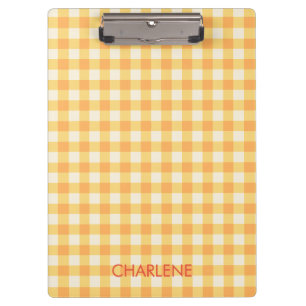 Porte-bloc Yellow Orange Ish Preppy En vichy Plaid