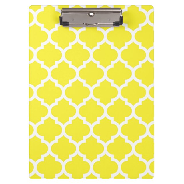 Porte-bloc Yellow White Moroccan Quatrefoil Pattern #5 (Devant)