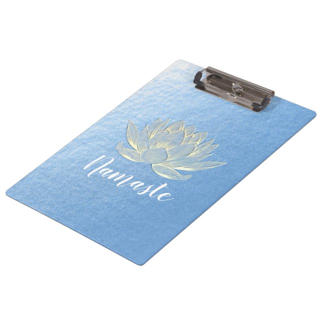 Porte-bloc YOGA Studio Méditation Reiki Instructeur Gold Lotu (Incliné)