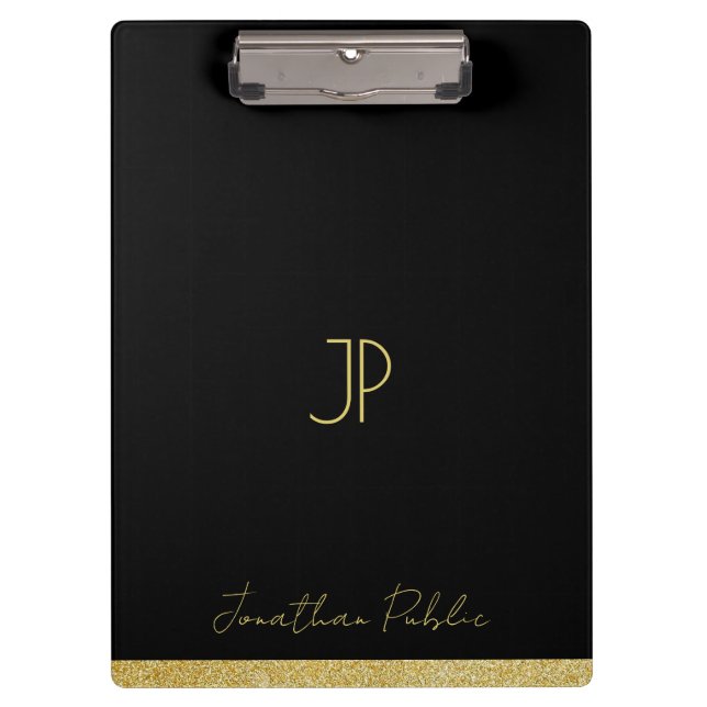 Porte-bloc Your Custom Name Gold Text Personalized Monogram (Devant)