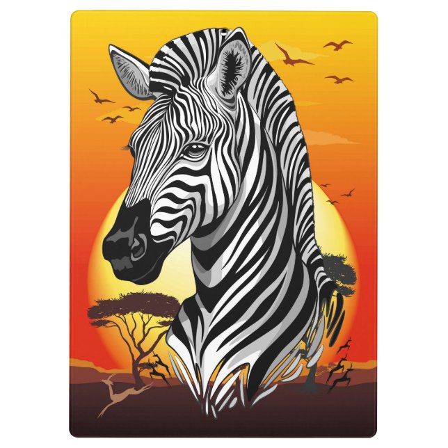 Porte-bloc Zebra African Savanna Wild Animal (Dos)