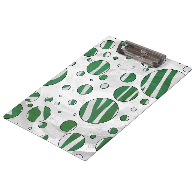 Porte-bloc Zebra Green et White Polka Dot (Incliné)