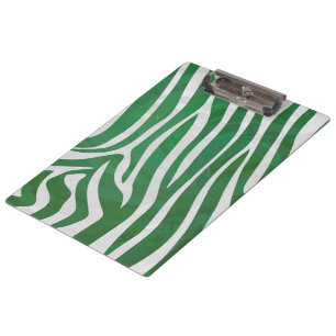 Porte-bloc Zebra Monogramme Vert et Blanc Impression