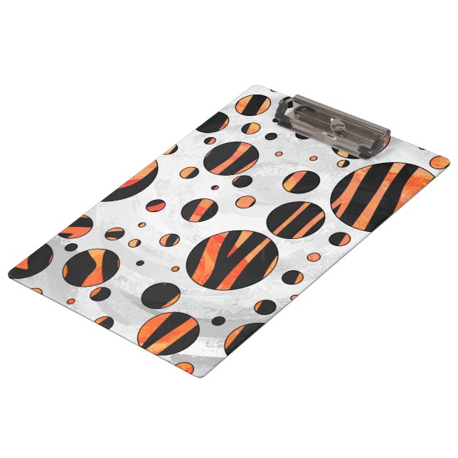 Porte-bloc Zebra Pois noirs et orange (Incliné)