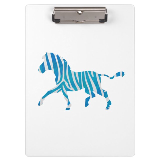 Porte-bloc Zebra Silhouette Bleu et Blanc (Devant)